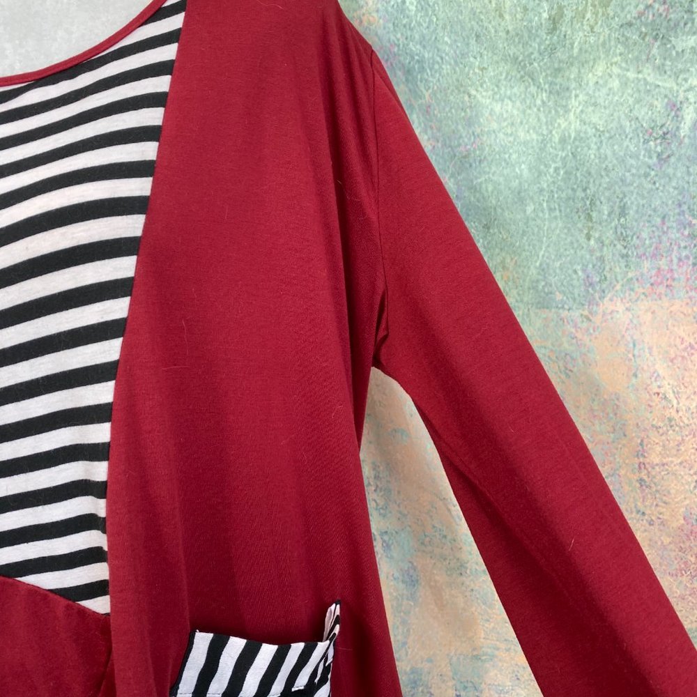 📌Xin Yi  Asymmetric Striped Tunic - long Shirt - Picture 6 of 15